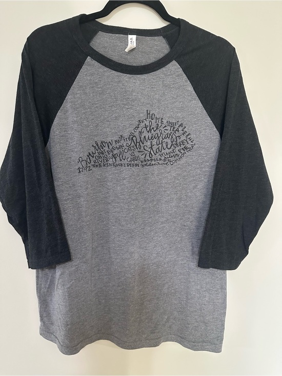 Bella Canvas Tops - Women’s Two-Tone Raglan Bluegrass State Baseball Tee - Gray/Black